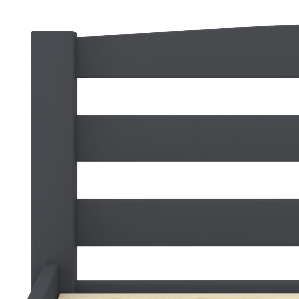 vidaXL Okvir za krevet od masivne borovine tamnosivi 140 x 200 cm
