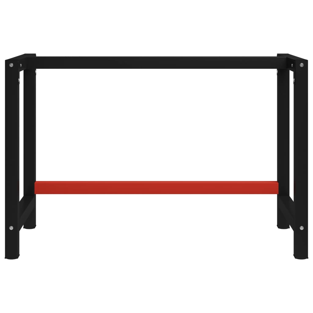 vidaXL Okvir za radni stol metalni 120 x 57 x 79 cm crno-crveni