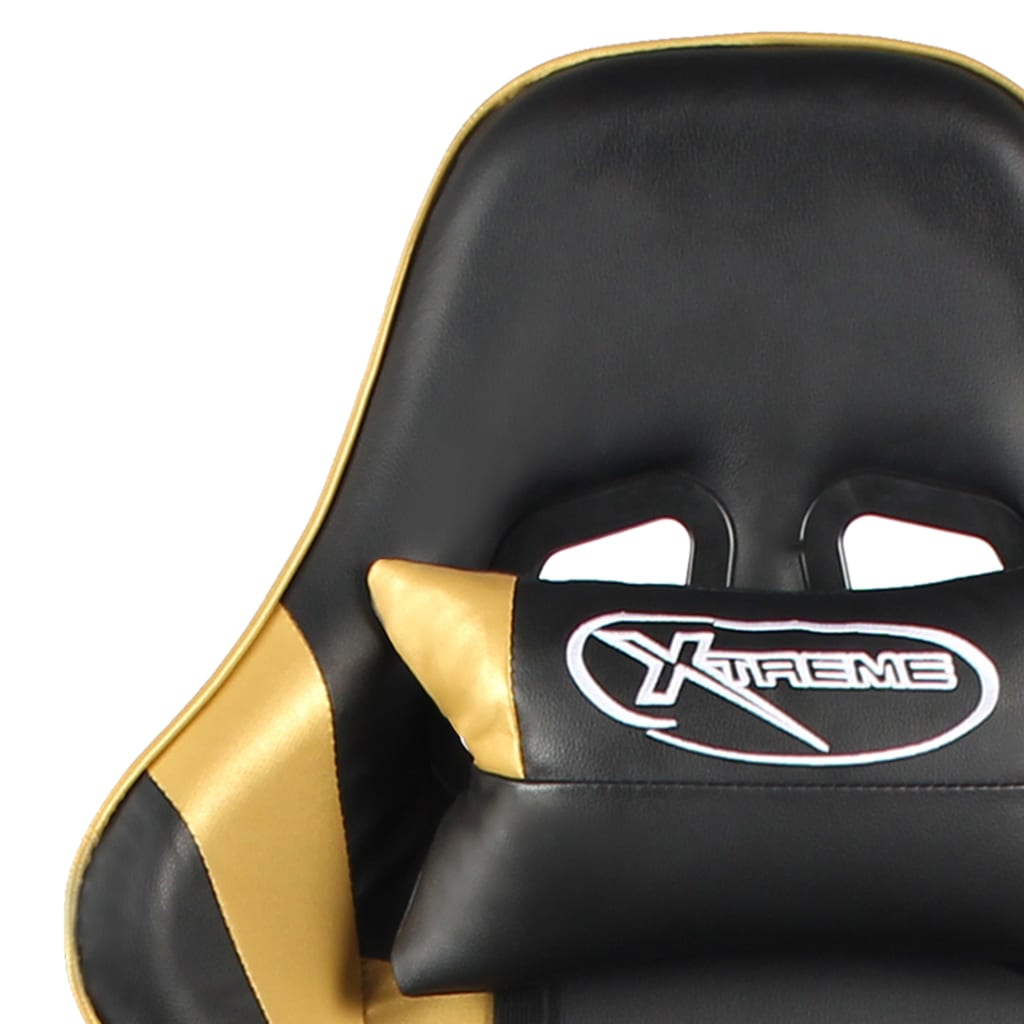 vidaXL Okretna igraća stolica zlatna PVC