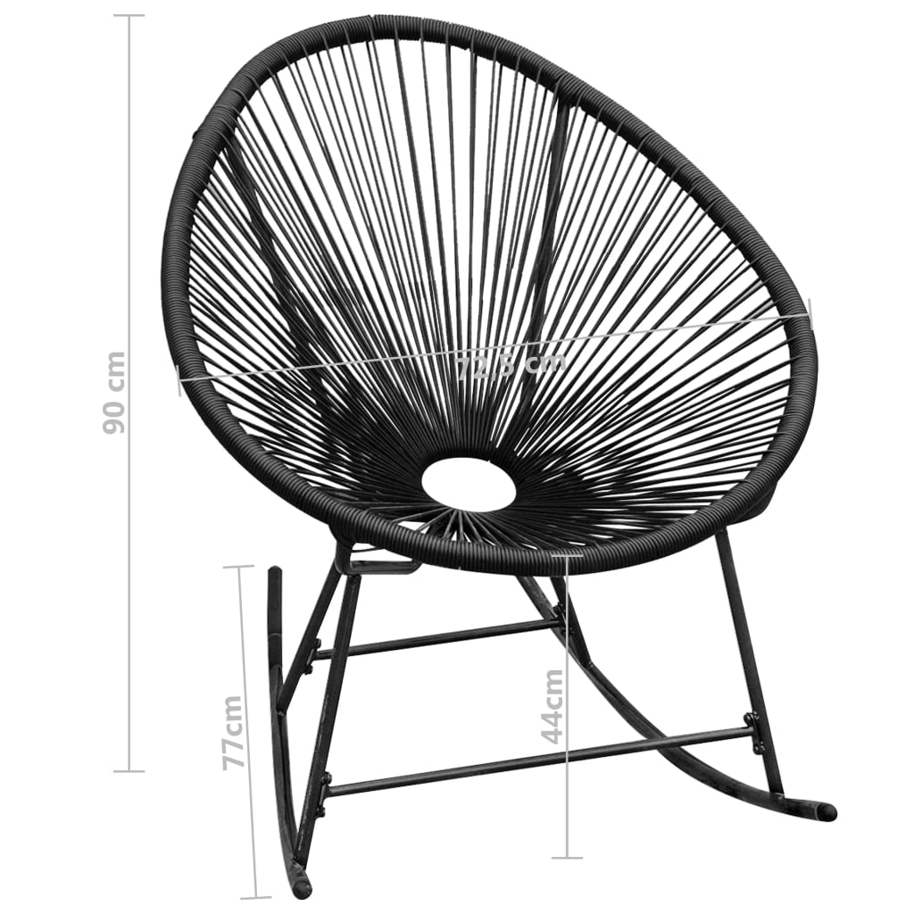 vidaXL Vanjska stolica za ljuljanje od poliratana crna
