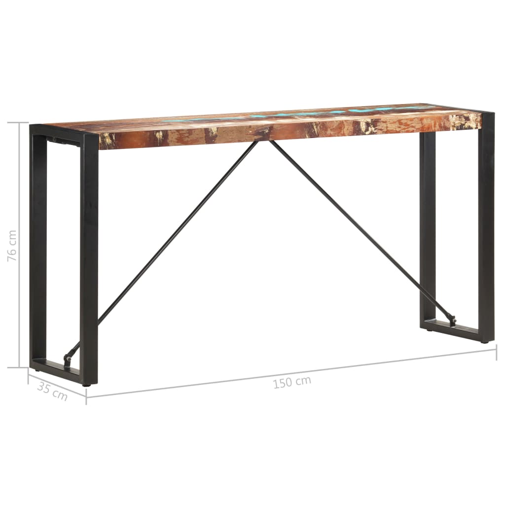 vidaXL Konzolni stol 150 x 35 x 76 cm od masivnog obnovljenog drva