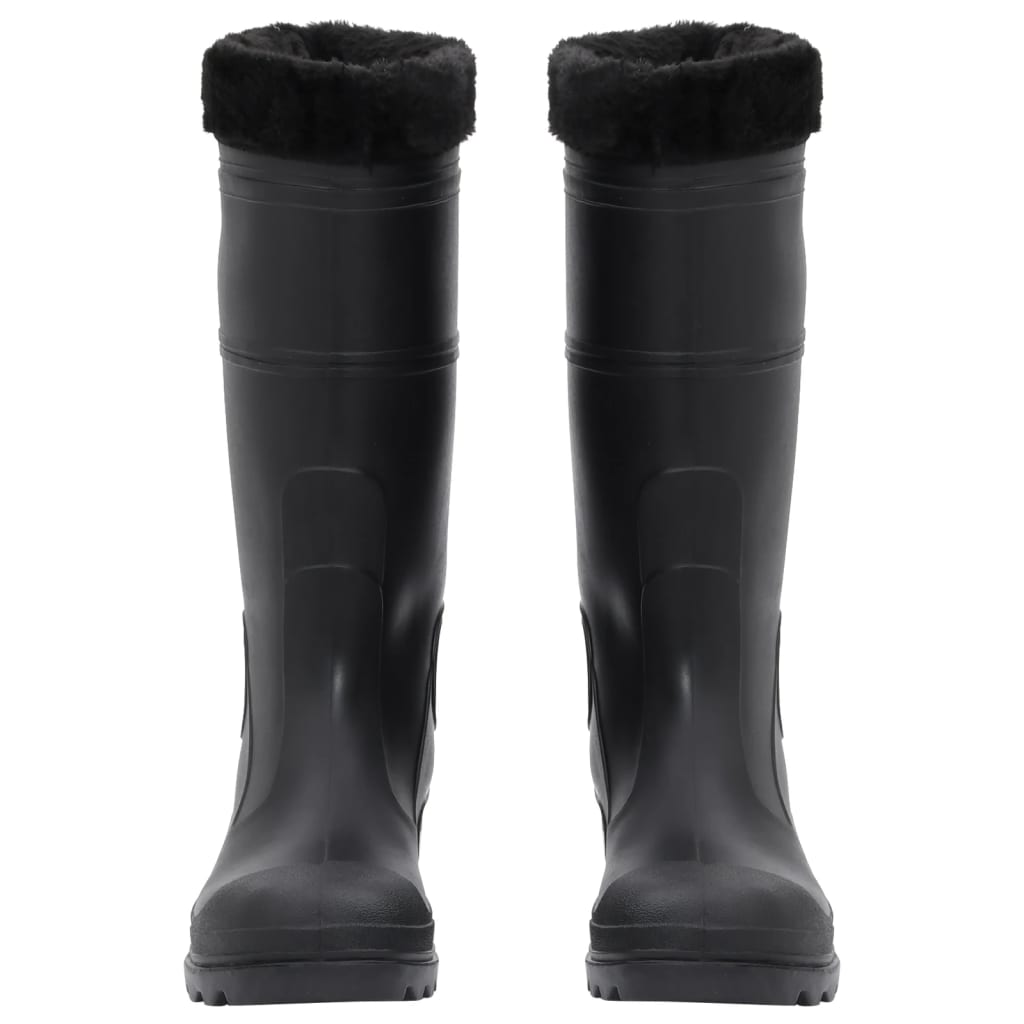 vidaXL Čizme za kišu s uklonjivim čarapama crne veličina 42 PVC