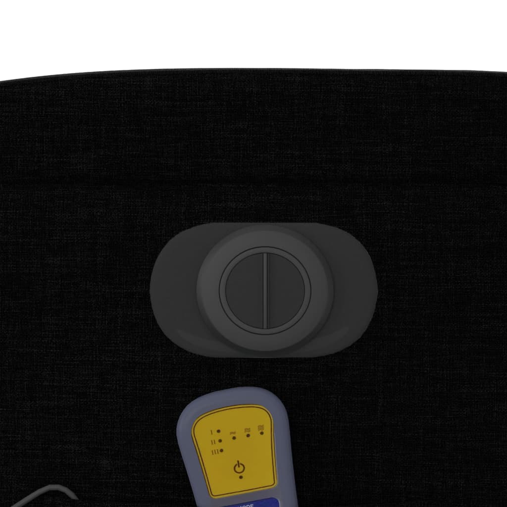 vidaXL Električni masažni naslonjač na podizanje od tkanine crni