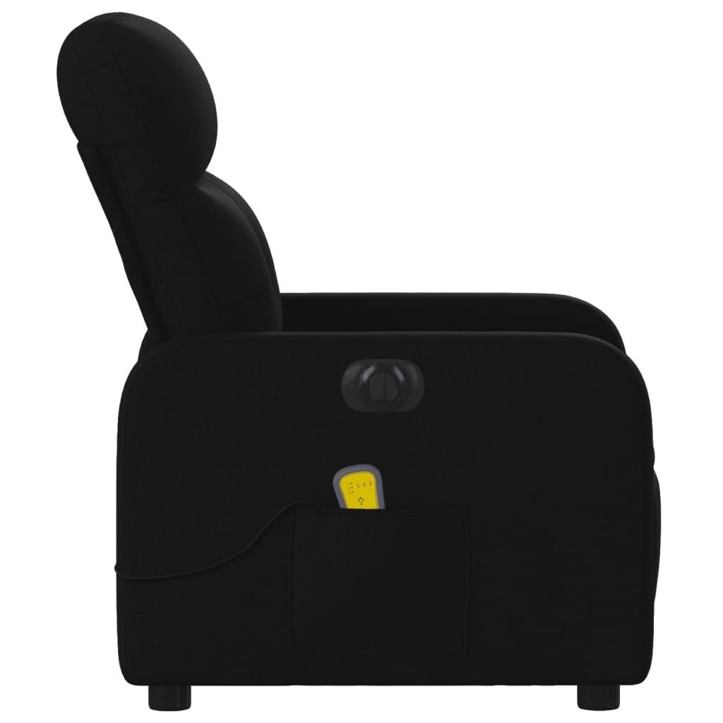 vidaXL Električni masažni naslonjač od tkanine crni