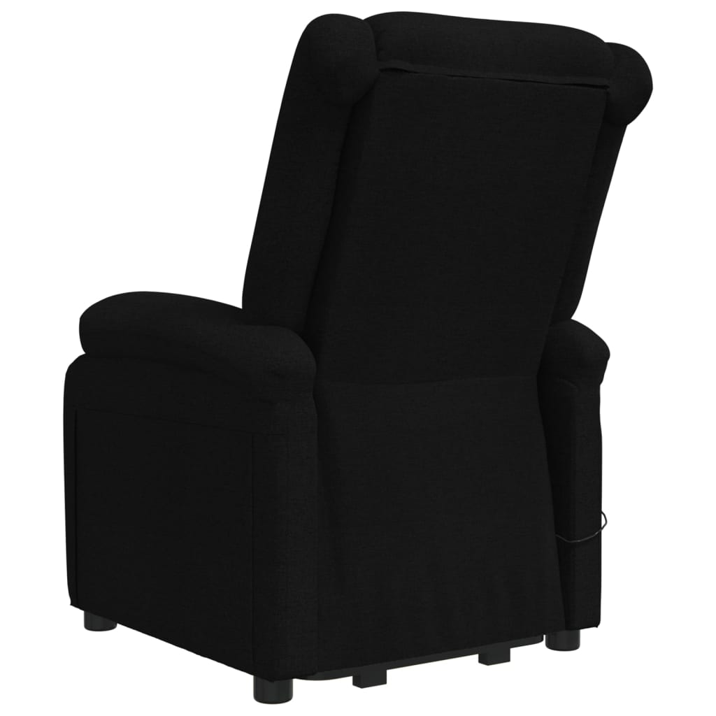 vidaXL Fotelja na podizanje od tkanine crna