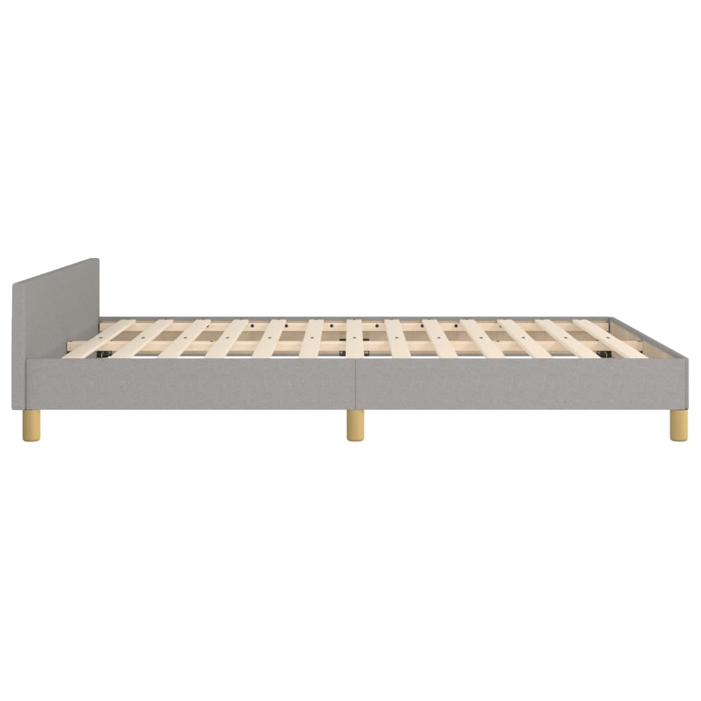 vidaXL Okvir za krevet s uzglavljem svjetlosivi 140x190 cm od tkanine