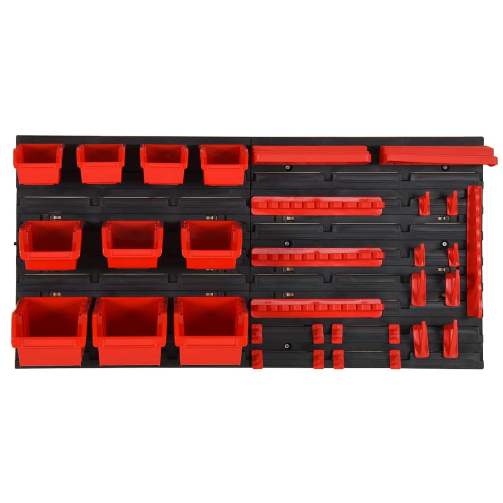 vidaXL 35-dijelni set polica za radionicu crveno-crni 77 x 39 cm PP