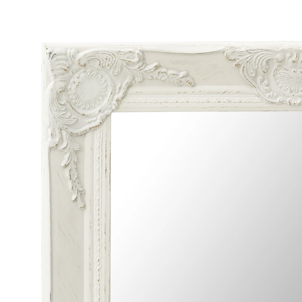 vidaXL Zidno ogledalo u baroknom stilu 50 x 80 cm bijelo