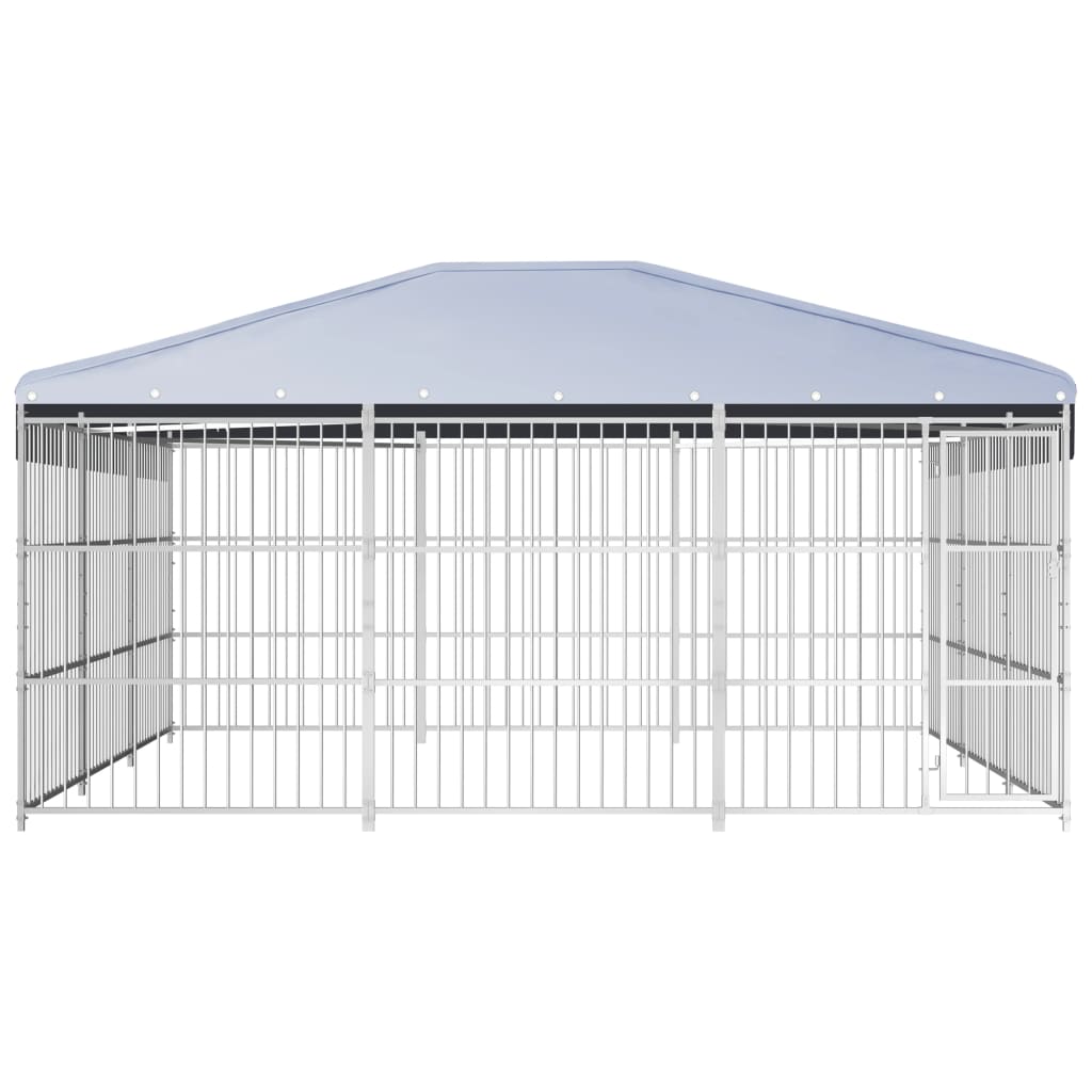 vidaXL Vanjski kavez za pse s krovom 450 x 450 x 200 cm