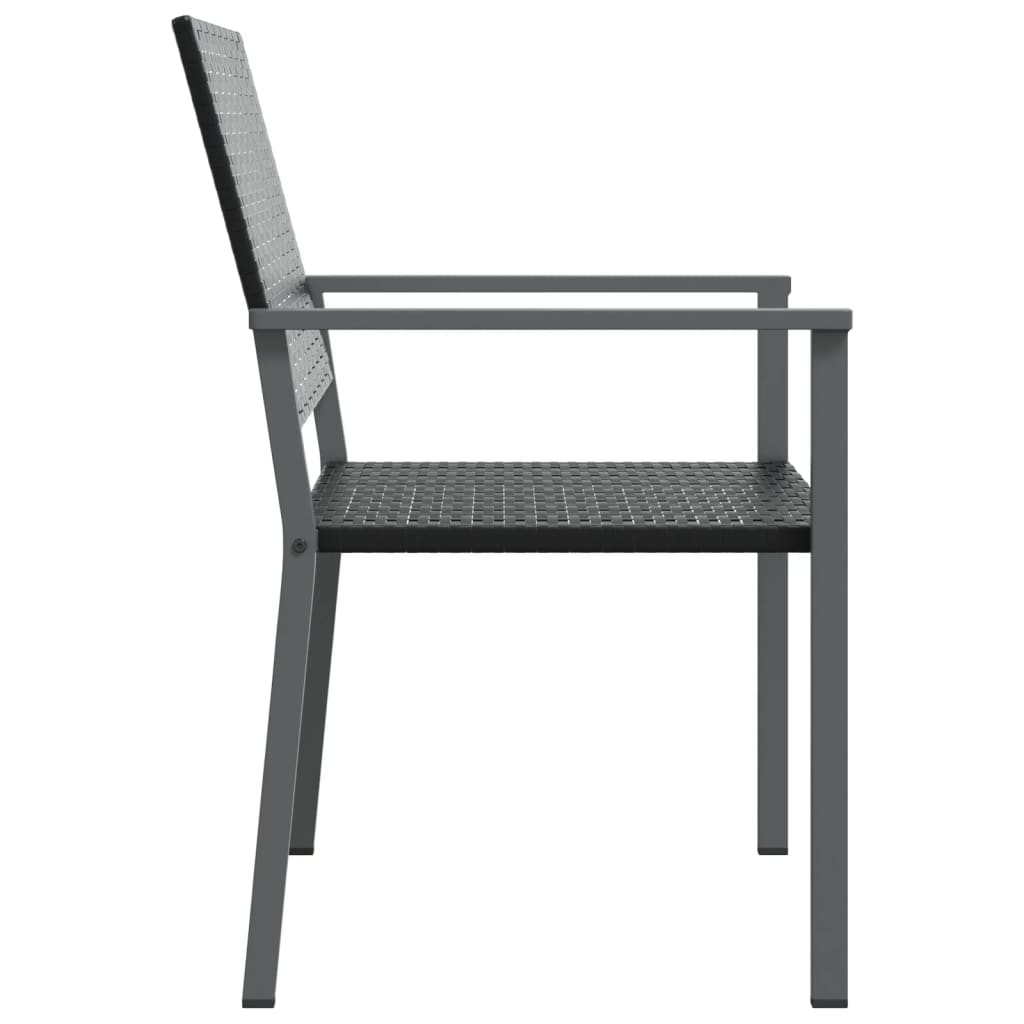 vidaXL Vrtne stolice 2 kom crne 54 x 62,5 x 89 cm od poliratana