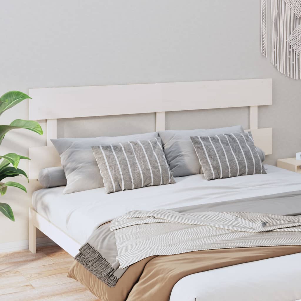 vidaXL Uzglavlje za krevet bijelo 204 x 3 x 81 cm od masivne borovine
