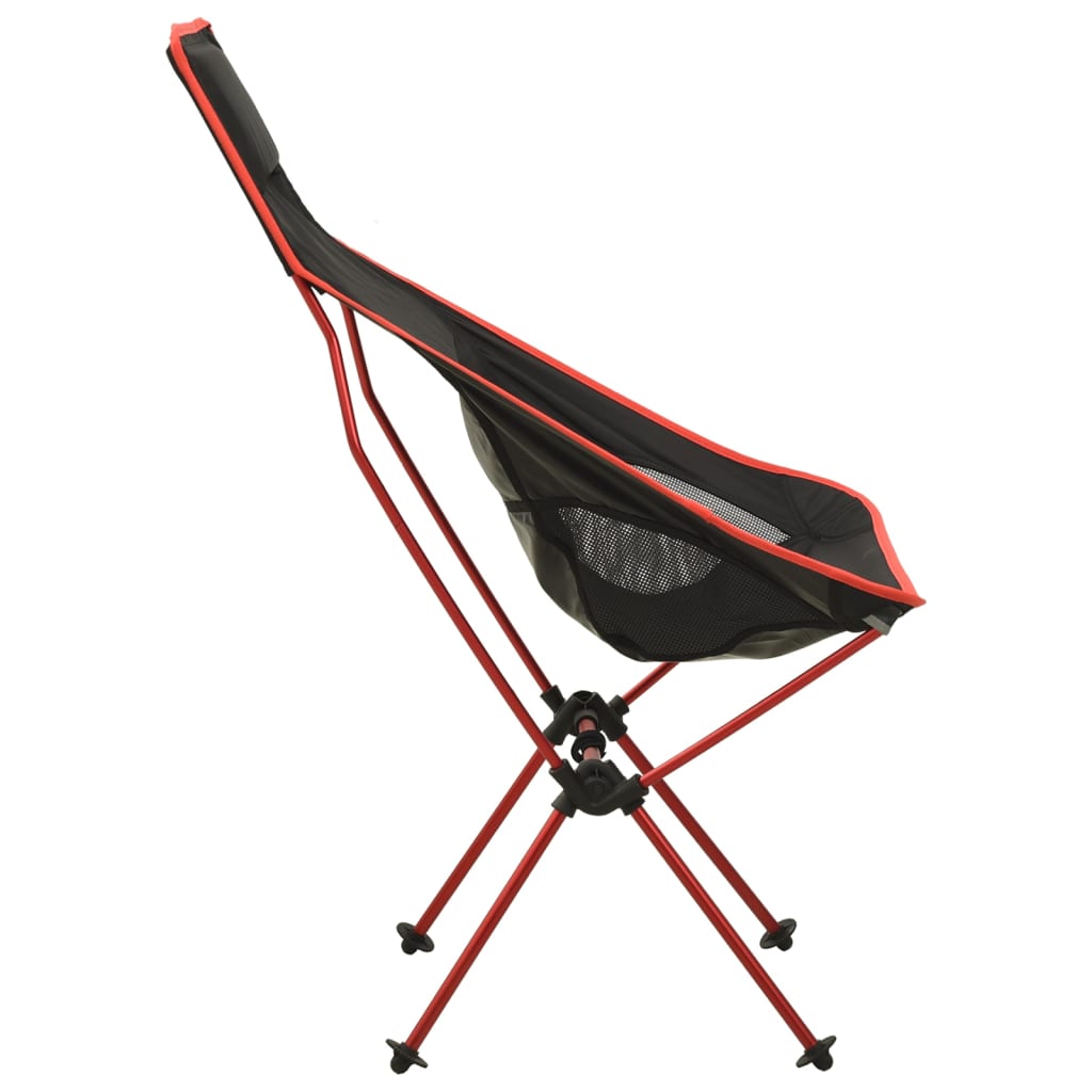 vidaXL Sklopiva stolica za kampiranje od PVC-a i aluminija crna