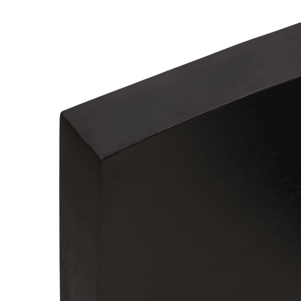 vidaXL Stolna ploča tamnosmeđa 140x40x(2-6) cm obrađena masivna hrast
