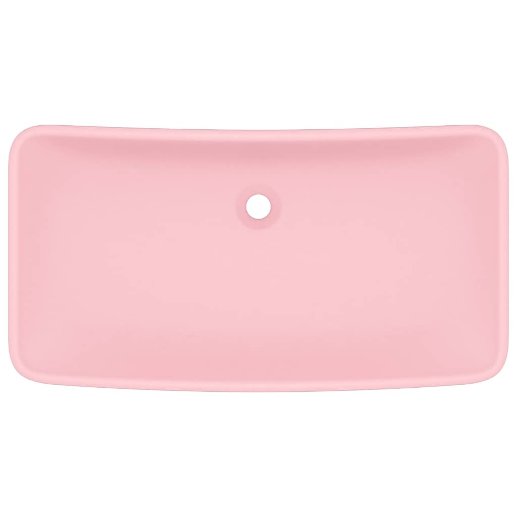 vidaXL Luksuzni pravokutni umivaonik mat ružičasti 71x38 cm keramički