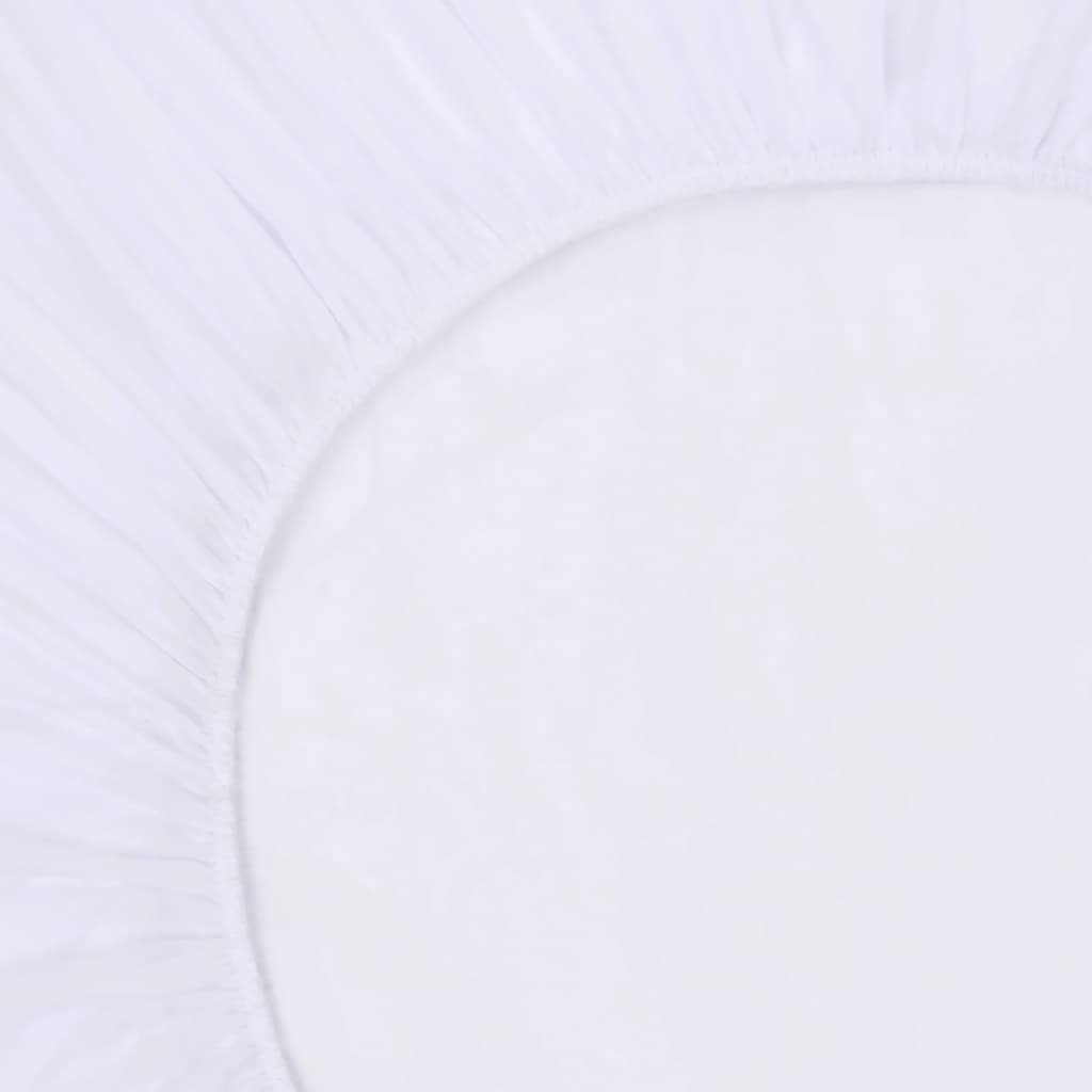 vidaXL Plahte s gumicom vodootporne 2 kom pamučne 200 x 220 cm bijele