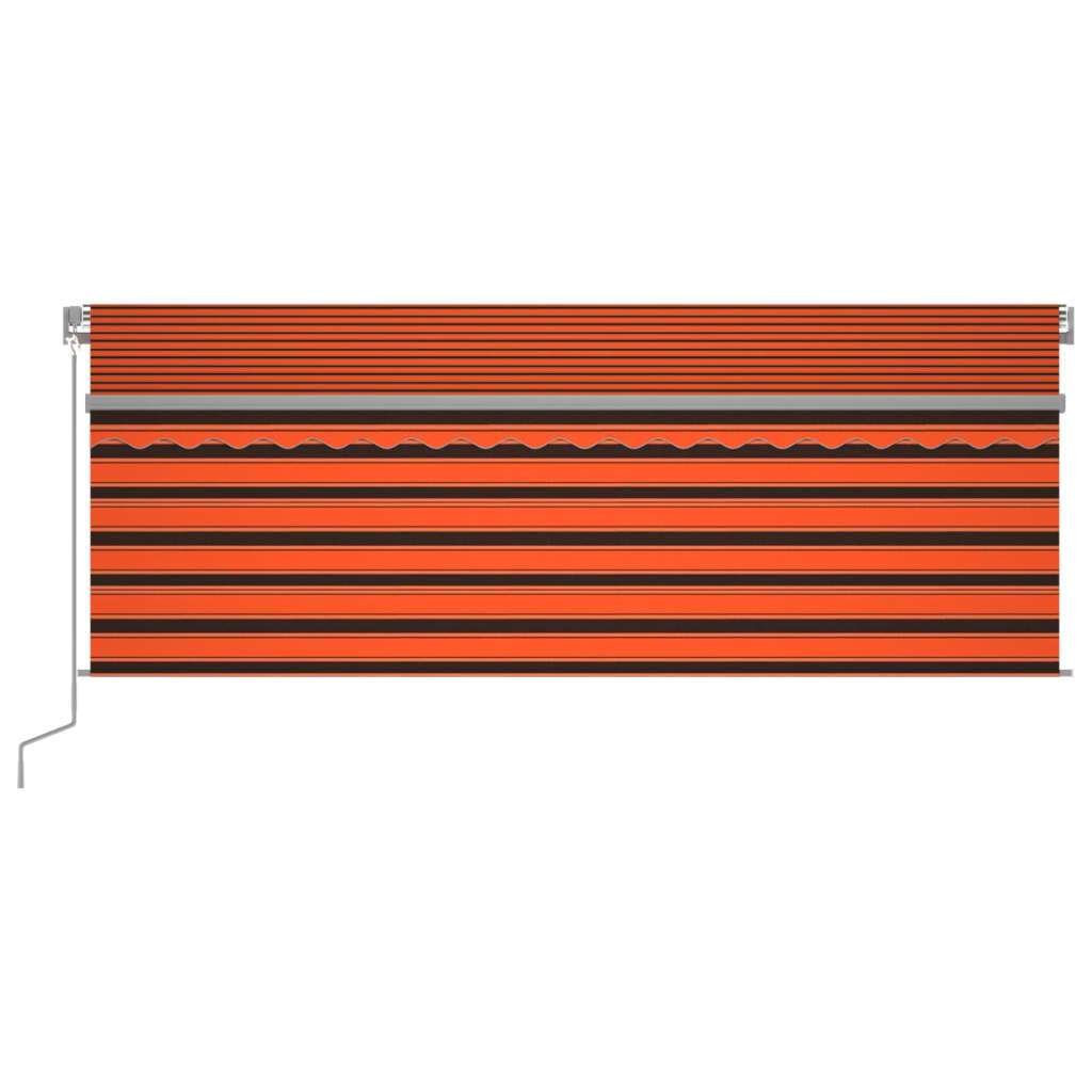 vidaXL Automatska tenda na uvlačenje s roletom 4,5x3m narančasto-smeđa