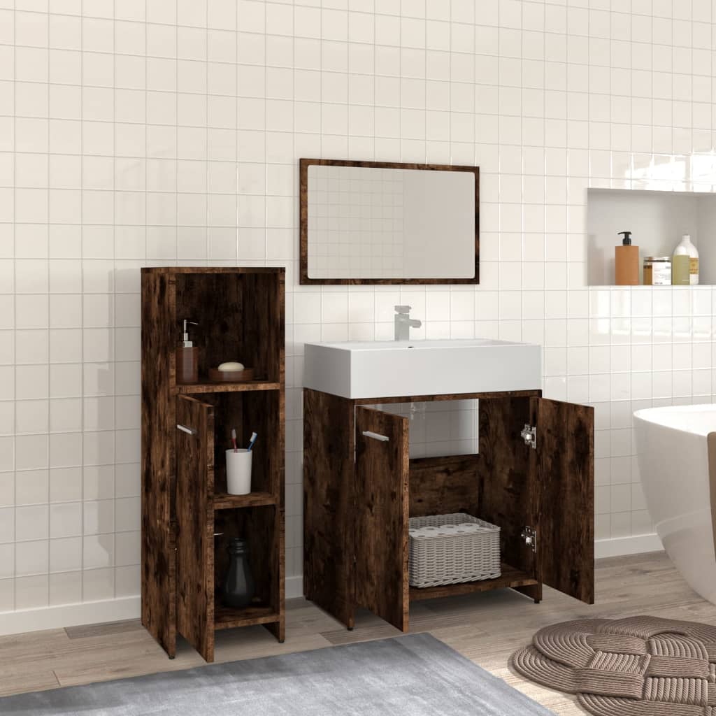vidaXL 3-dijelni set kupaonskog namještaja boja hrasta drveni