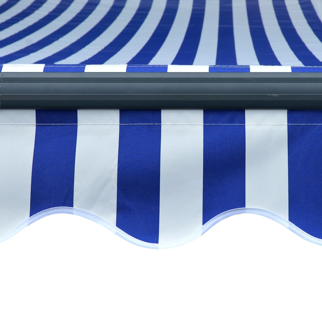 vidaXL Tenda na ručno uvlačenje LED 400 x 300 cm plavo-bijela