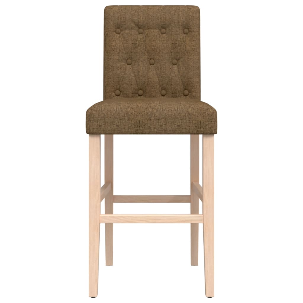 vidaXL Barske stolice 2 kom masivno drvo kaučukovca i tkanina