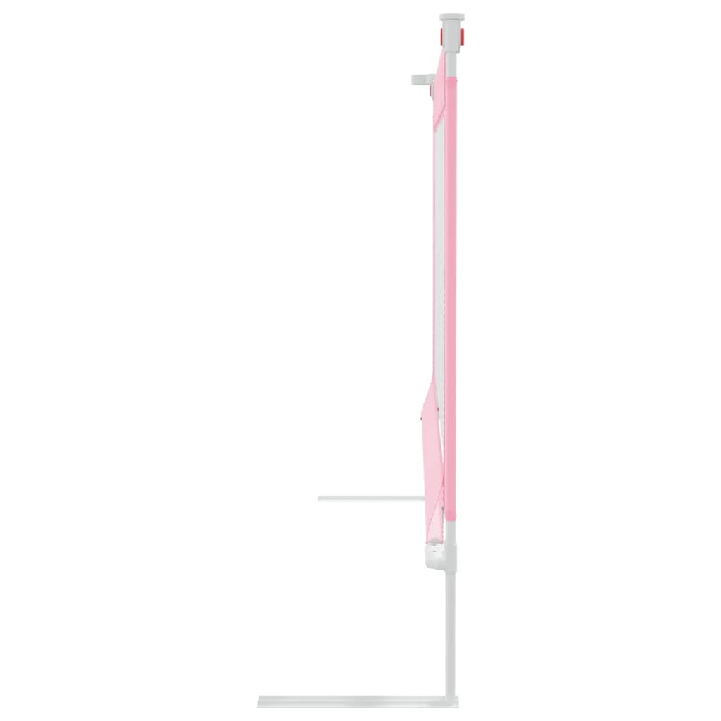 vidaXL Sigurnosna ograda za dječji krevet ružičasta 190x25 cm tkanina
