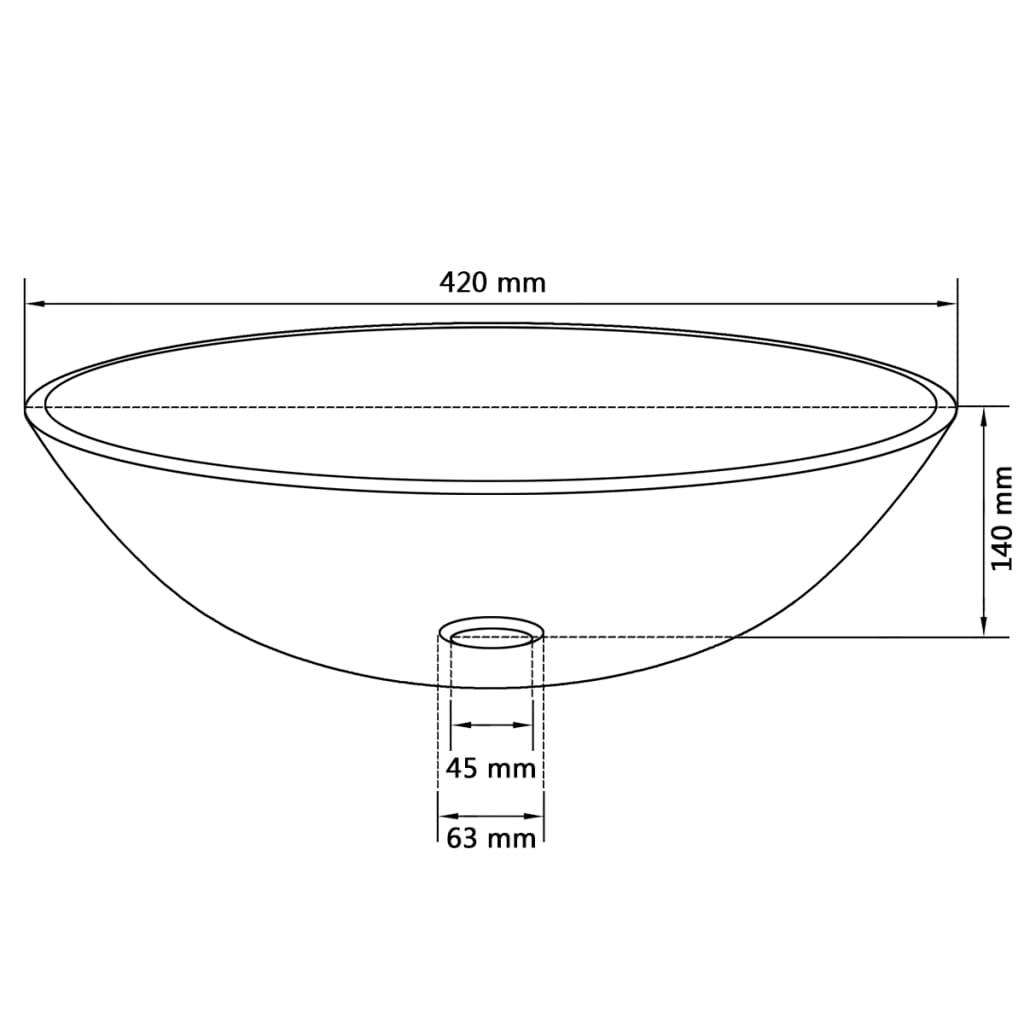 vidaXL Umivaonik Kaljeno Staklo 42 cm Prozirni