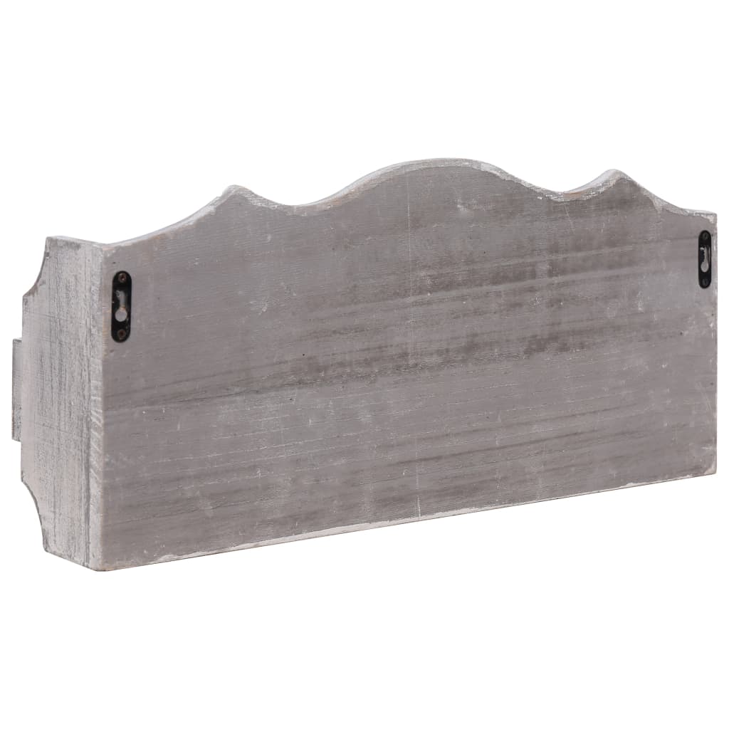vidaXL Zidna vješalica za kapute siva 50 x 10 x 23 cm drvena
