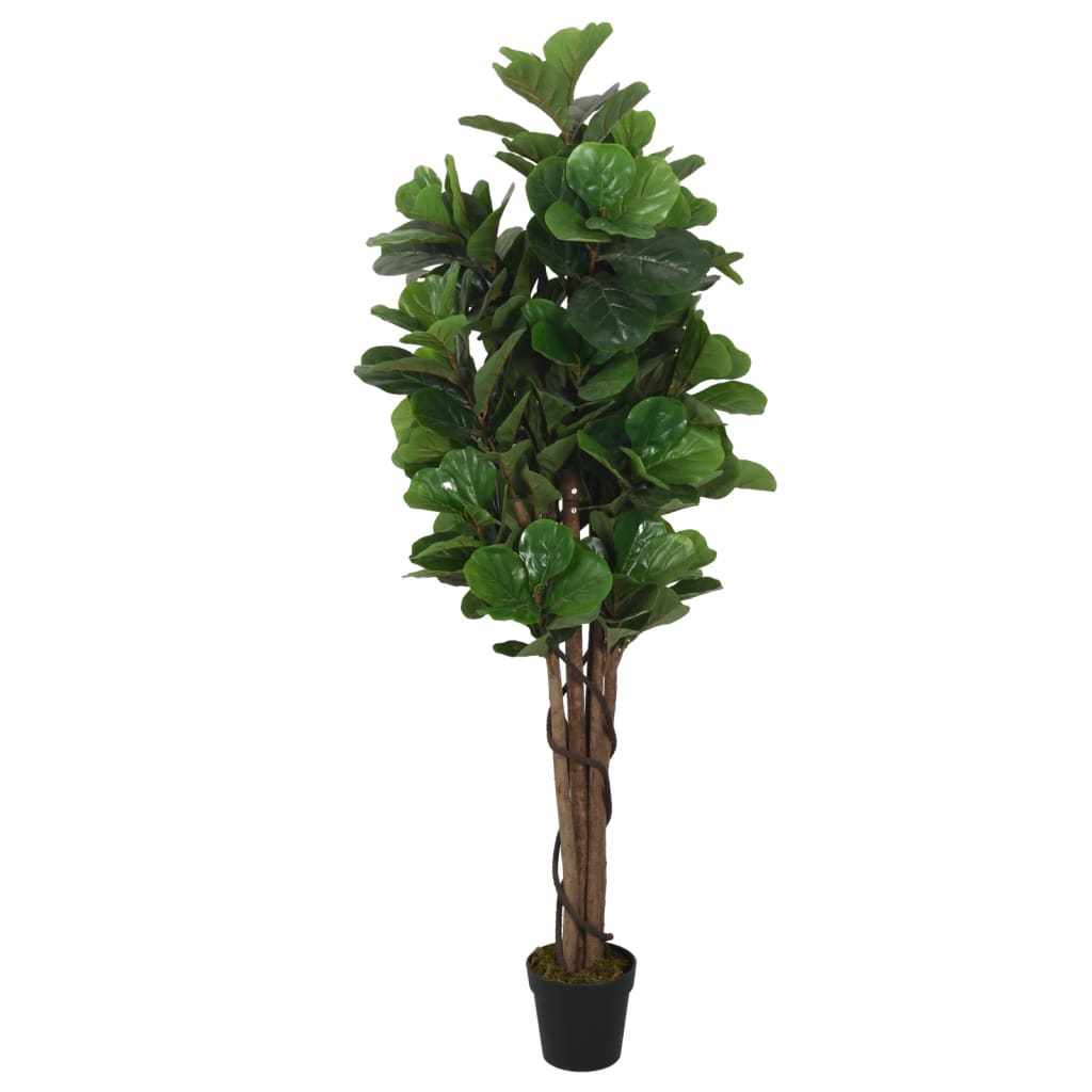 vidaXL Umjetno stablo lirastog fikusa 96 listova 80 cm zeleno