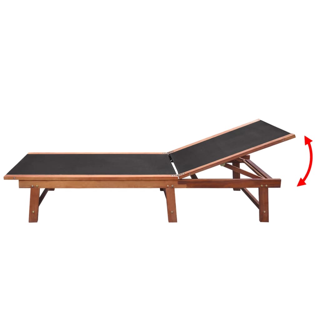 vidaXL Ležaljke za sunčanje sa stolom 2 kom bagremovo drvo i tekstilen