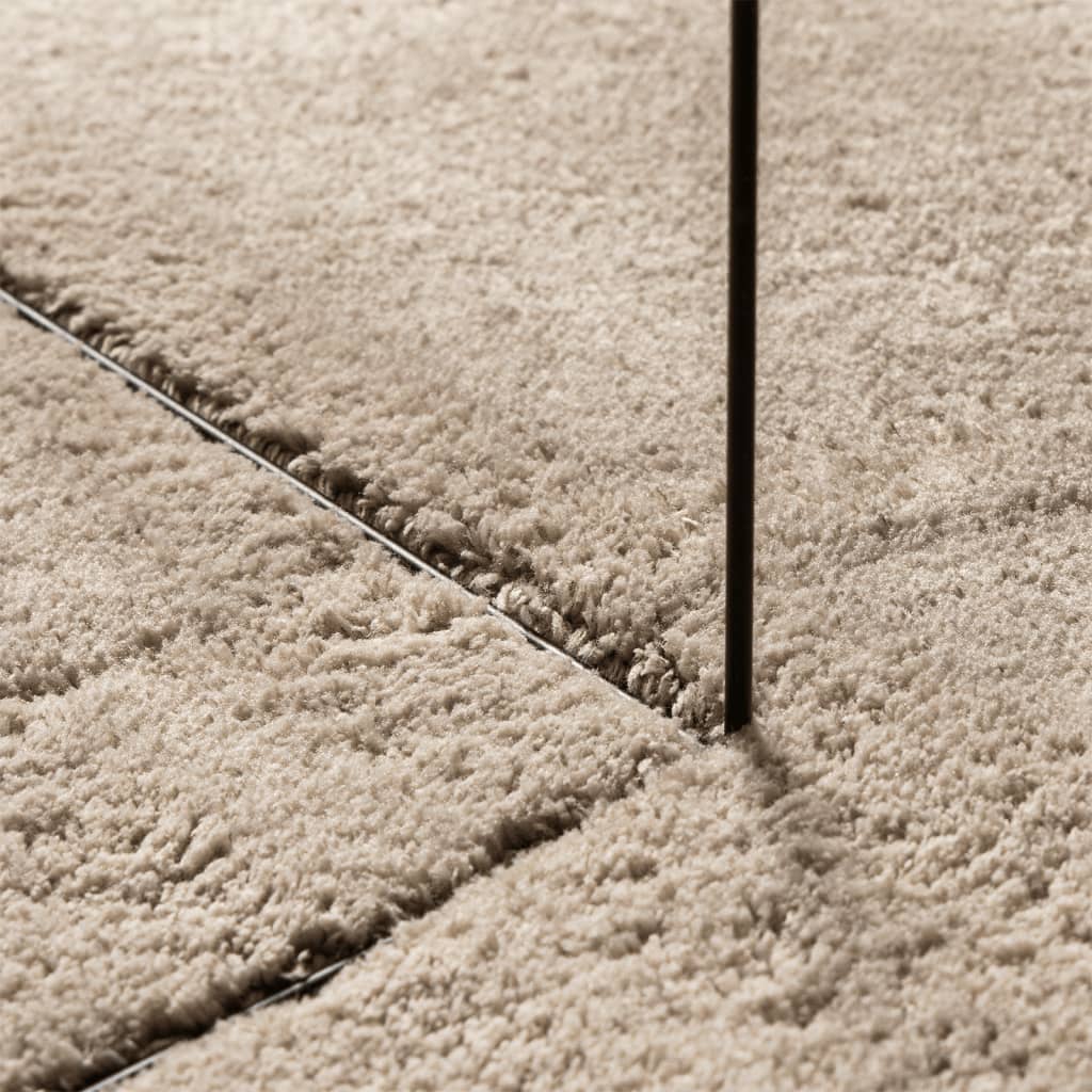 vidaXL Tepih HUARTE kratkih vlakana meki i perivi Ø120 cm boja pijeska