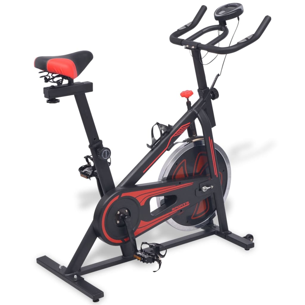 vidaXL Sobni bicikl za vježbanje sa senzorima pulsa crno-crveni
