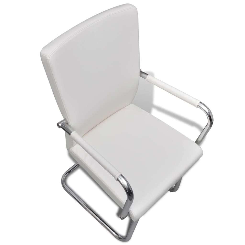 vidaXL Konzolne blagovaonske stolice od umjetne kože 2 kom bijele