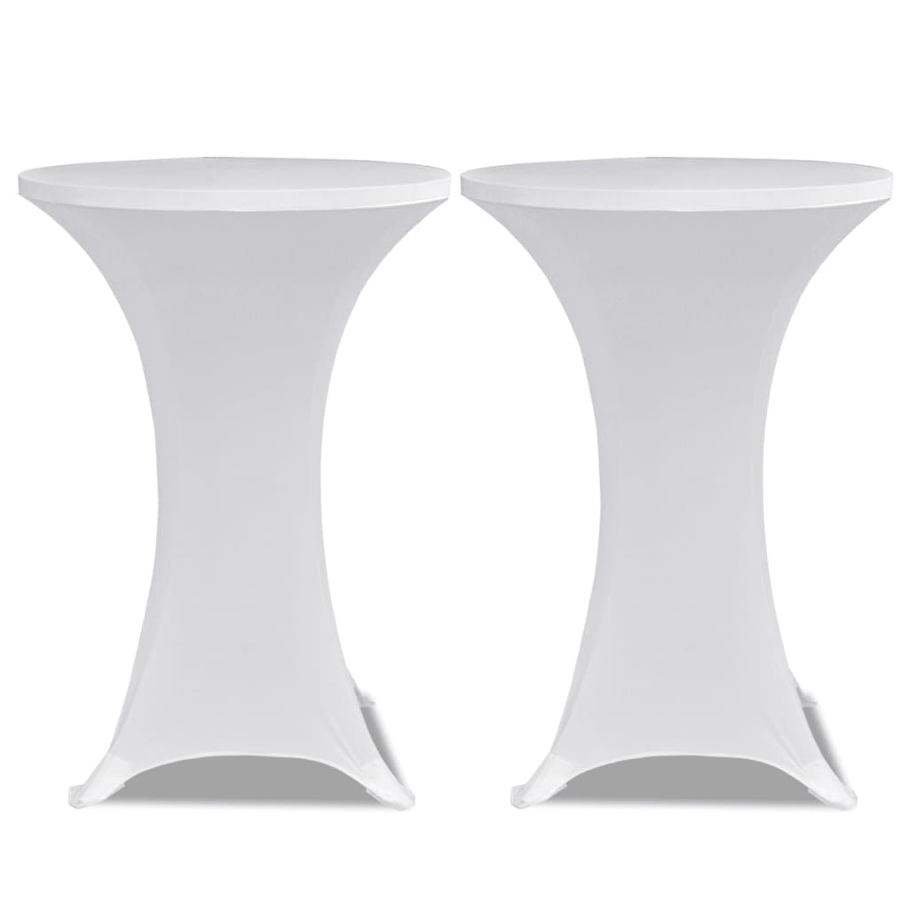 Bijeli rastežljiv stolnjak za stolove Ø70 2 kom