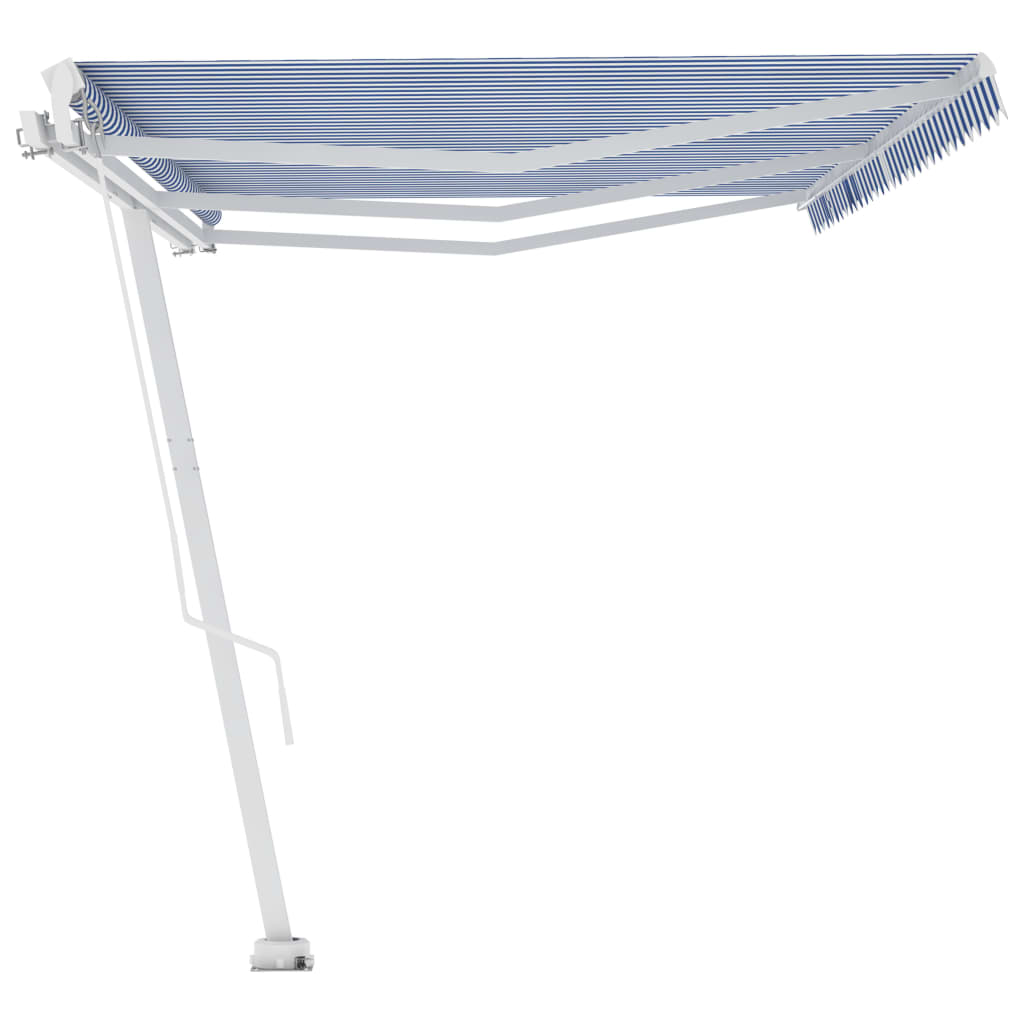vidaXL Samostojeća tenda na ručno uvlačenje 600 x 300 cm plavo-bijela