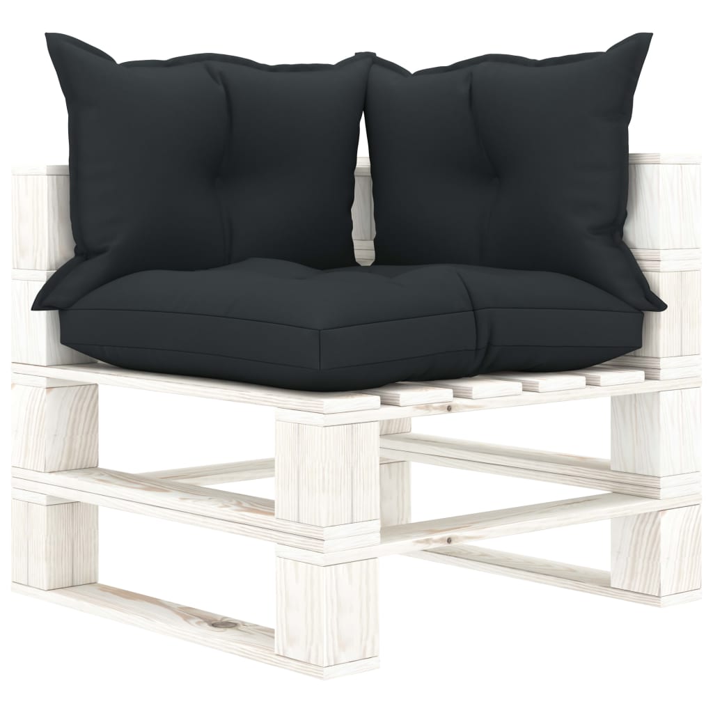 vidaXL Kutna vrtna sofa od paleta s antracit jastucima drvena