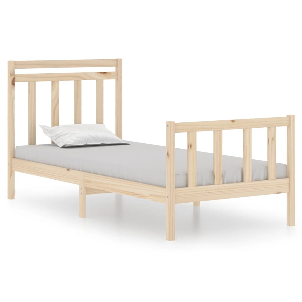 vidaXL Okvir za krevet od masivnog drva 90 x 190 cm jednokrevetni