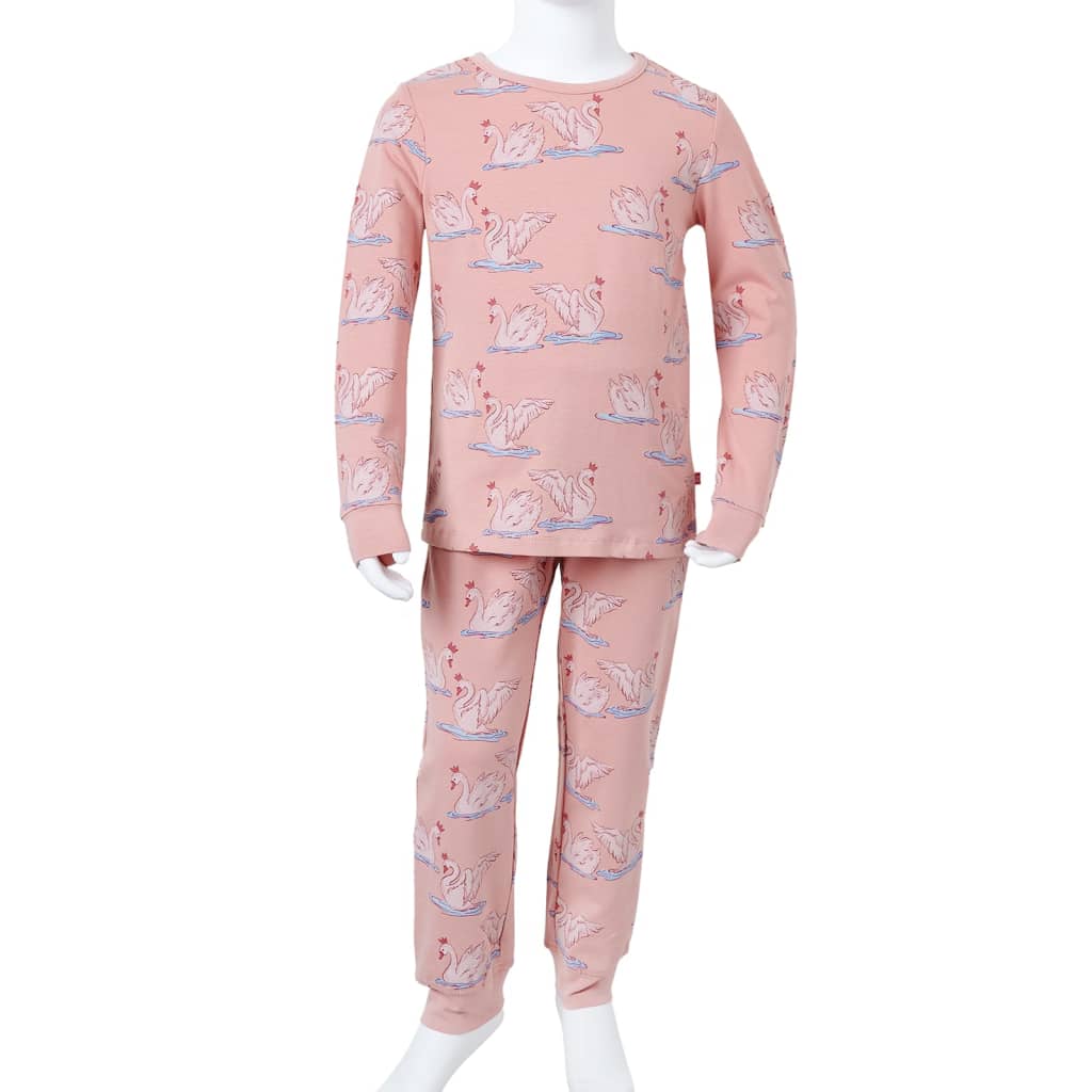 Dječja pidžama s dugim rukavima svjetloružičasta 116