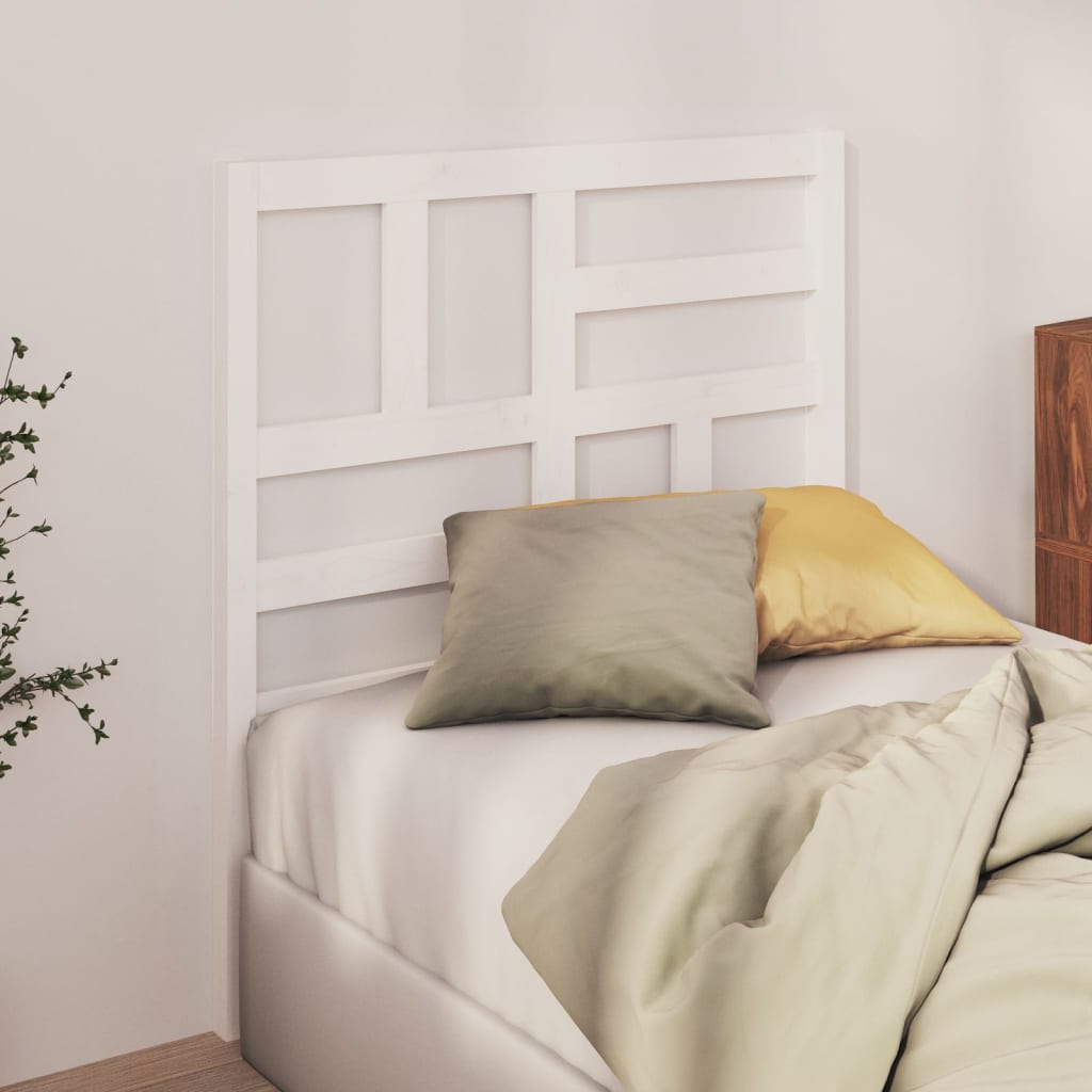 vidaXL Uzglavlje za krevet bijelo 81 x 4 x 104 cm od masivne borovine