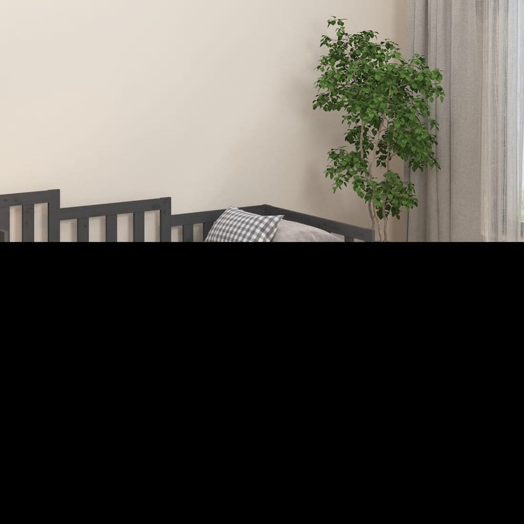 vidaXL Okvir za krevet sivi 100 x 200 cm od masivne borovine