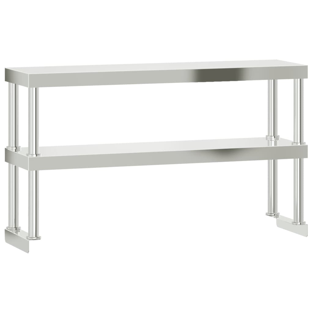 vidaXL Kuhinjski radni stol s policom 110x30x150 cm nehrđajući čelik