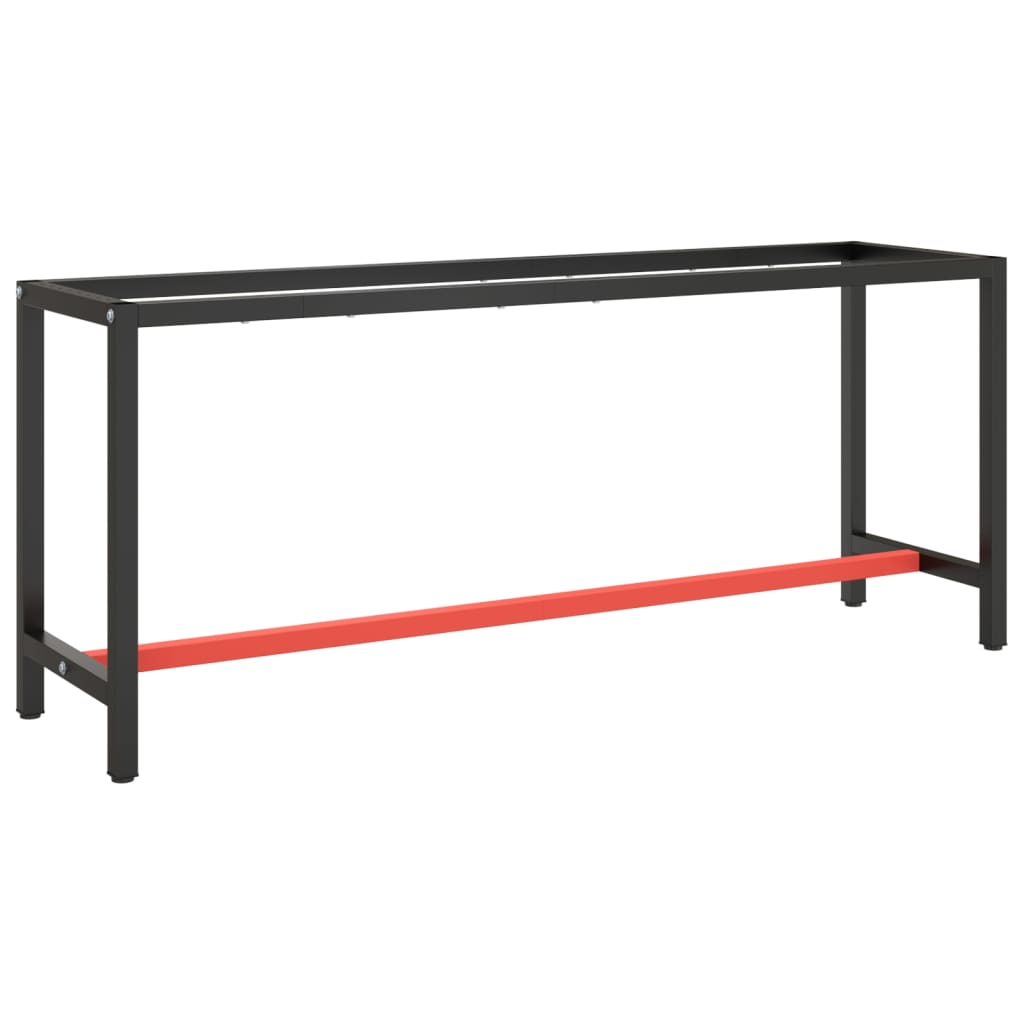 vidaXL Okvir za radni stol mat crni i mat crveni 190x50x79 cm metalni