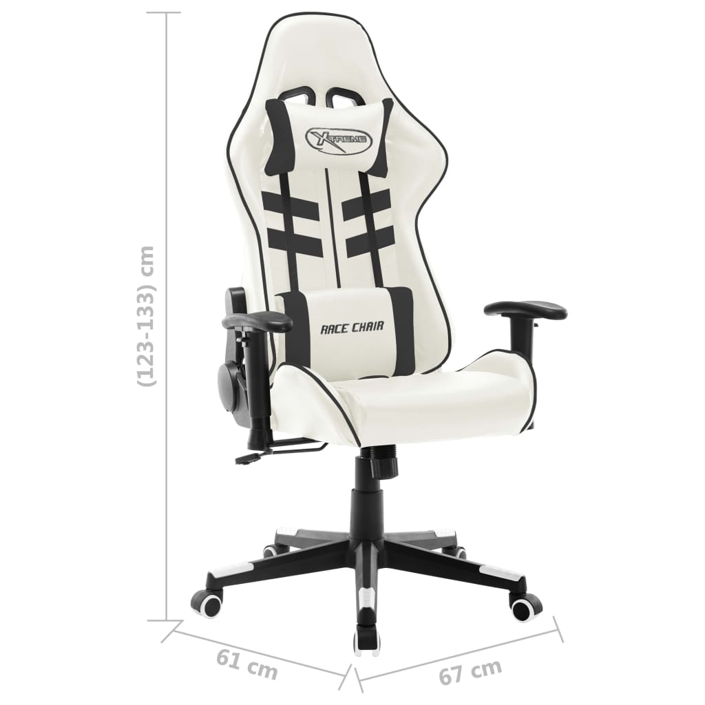 vidaXL Igraća stolica od umjetne kože bijelo-crna