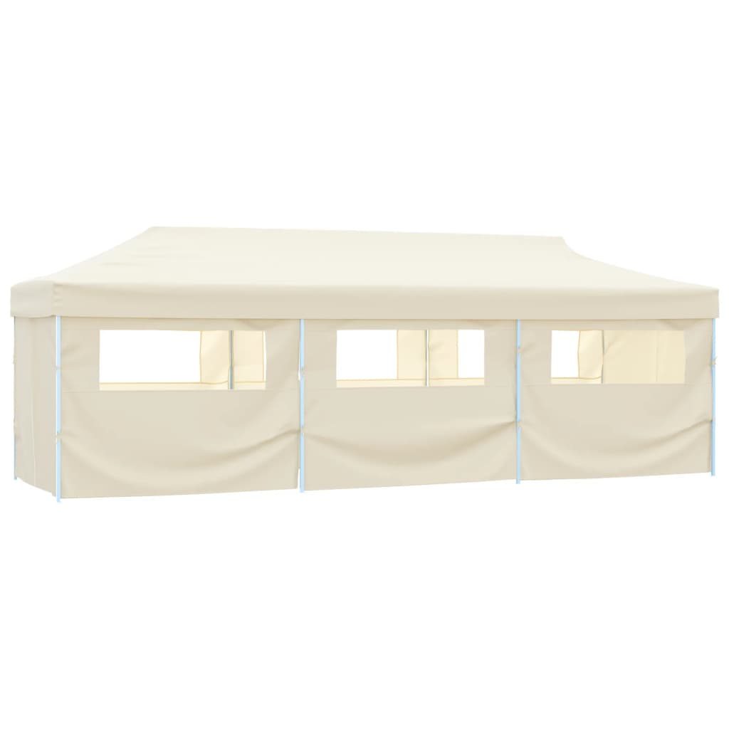 vidaXL Sklopivi šator za zabave s 8 bočnih zidova 3 x 9 m krem