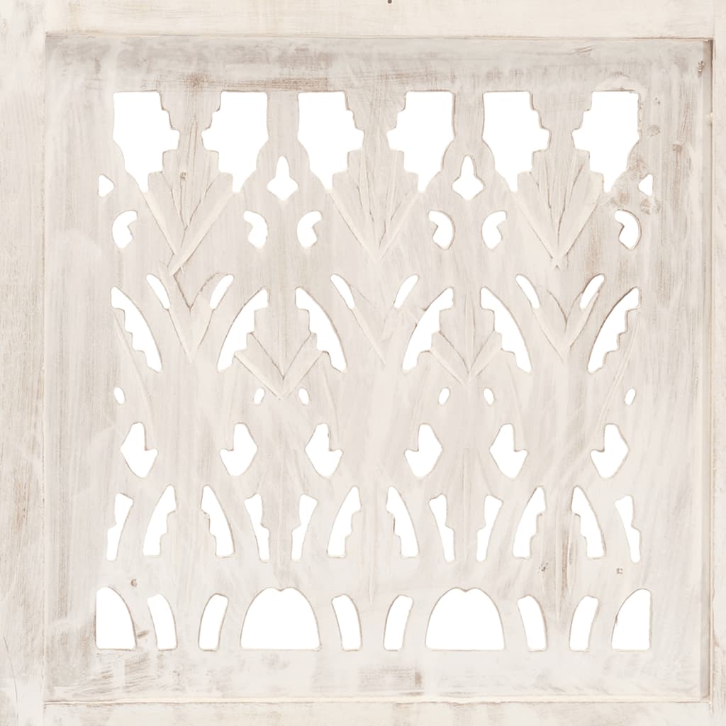 vidaXL Sobna pregrada s 5 panela bijela 200x165 cm masivno drvo manga