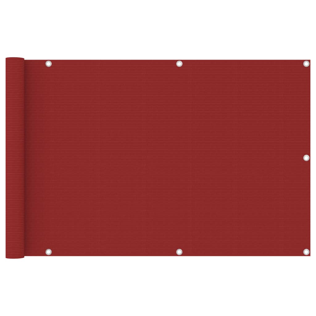 vidaXL Balkonski zastor crveni 90 x 400 cm HDPE