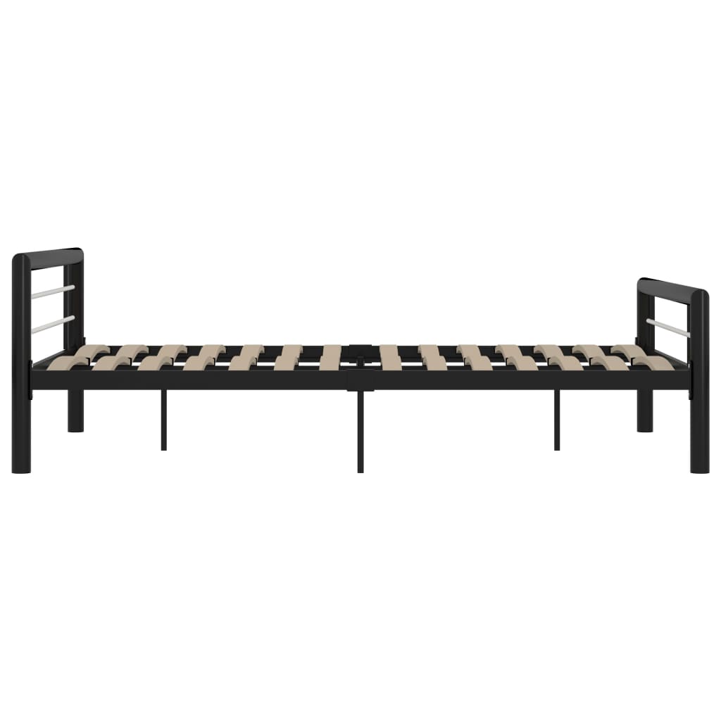 vidaXL Okvir za krevet crno-bijeli metalni 160 x 200 cm