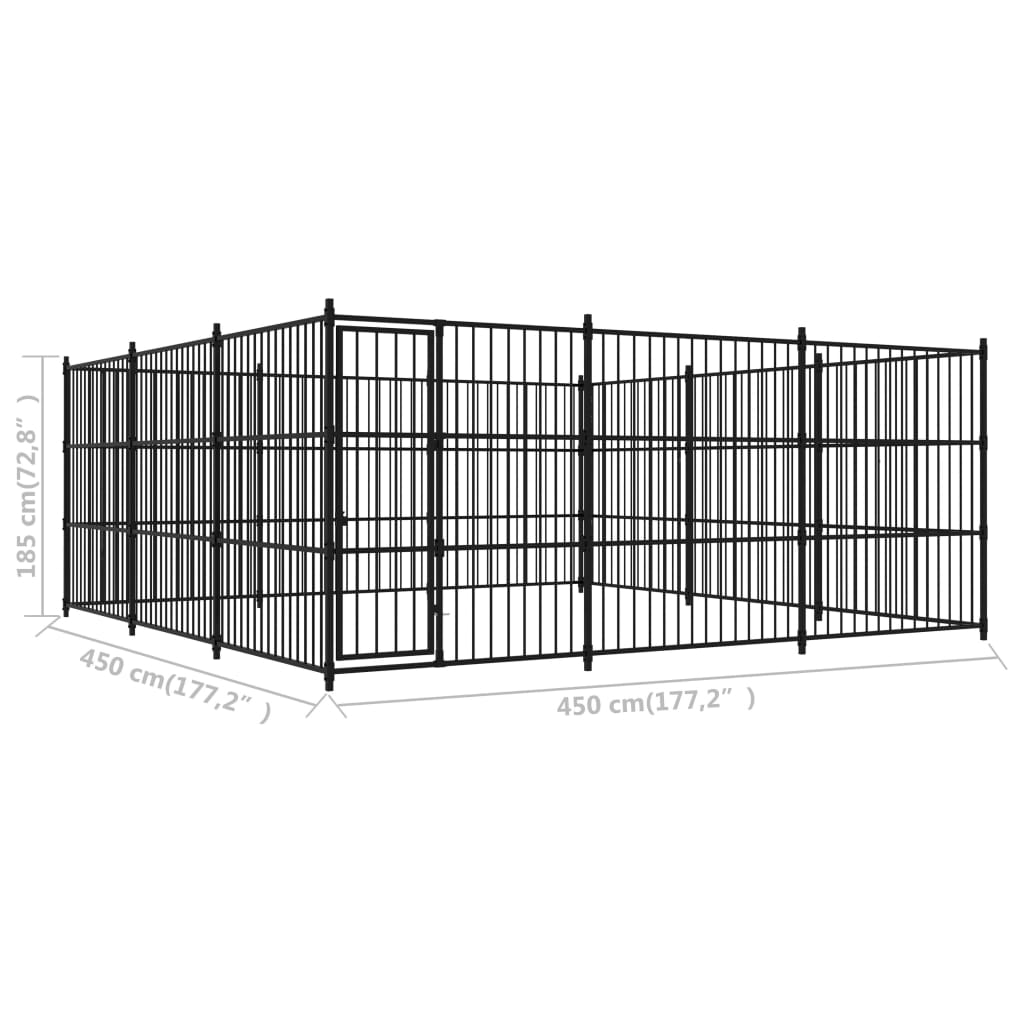 vidaXL Vanjski kavez za pse 450 x 450 x 185 cm