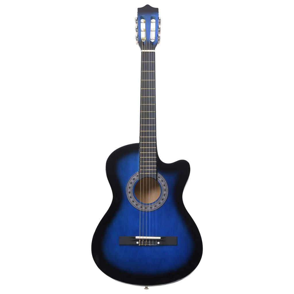 vidaXL Klasična gitara Western s prorezom i 6 žica plava 38 "
