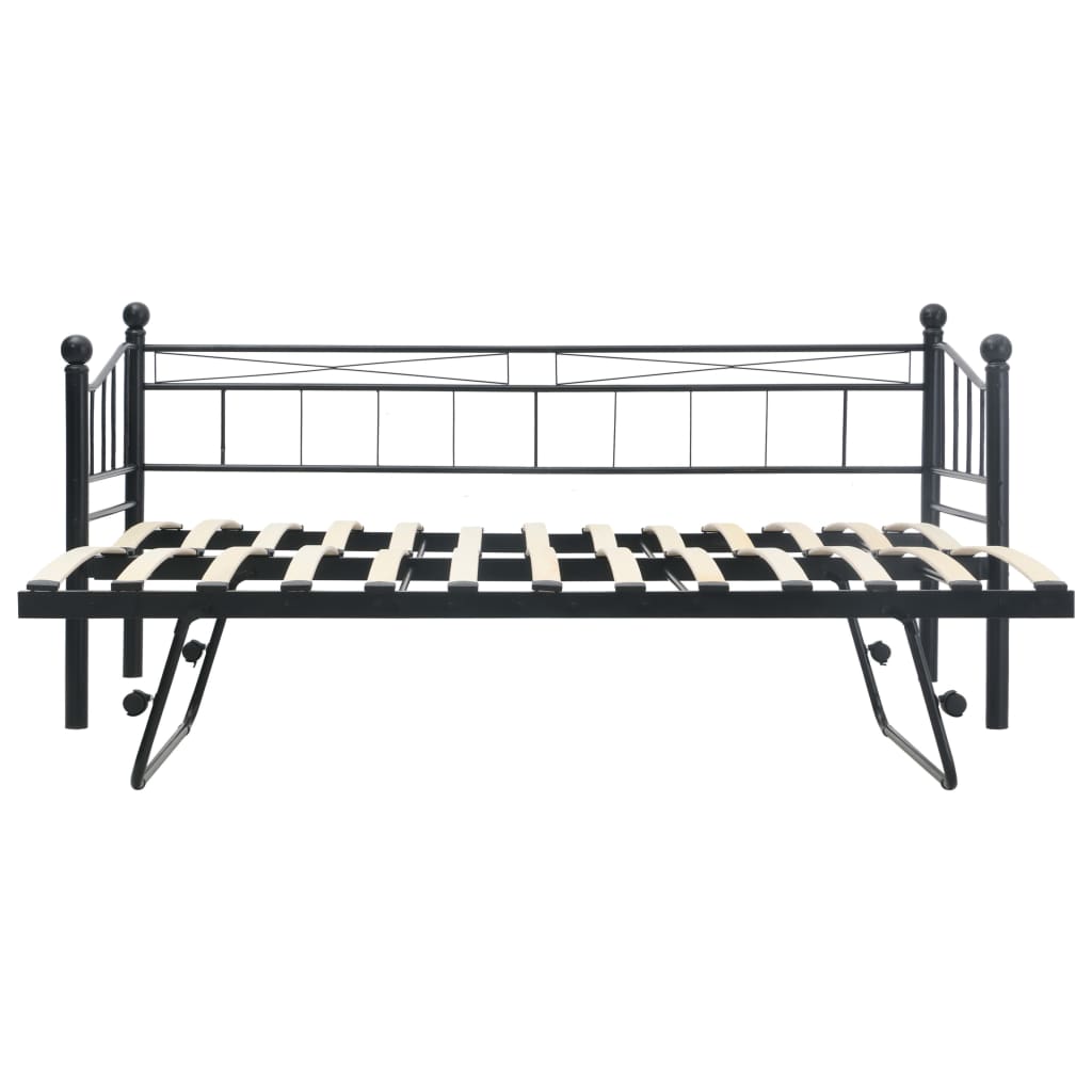 vidaXL Okvir za krevet crni čelični 180 x 200 / 90 x 200 cm