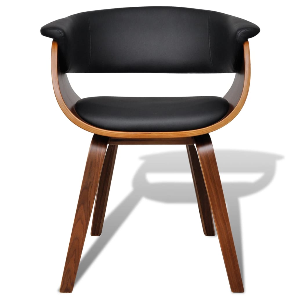 vidaXL Blagovaonske stolice 2 kom od zaobljenog drva i umjetne kože