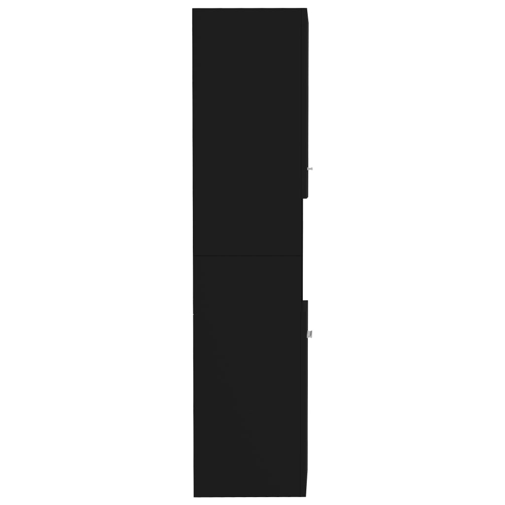 vidaXL Kupaonski ormarić crni 30 x 30 x 130 cm od iverice